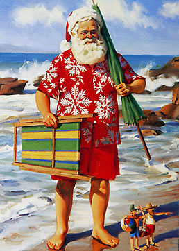 "Nem na praia dá pra aliviar, Papai Noel!"