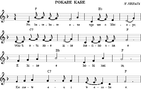 1926 waltz score for Pokarekare Size = 7K