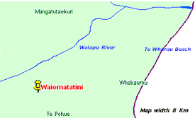 map of Waiomatatini  south of Waiapu River